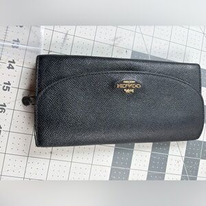 Coach Black Textured Leather Clutch